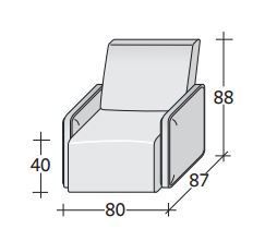 Размеры кресла Flou Ermes