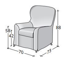 Размеры кресла Flou Giorgia