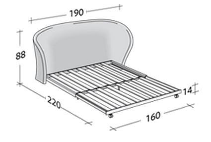 Размеры кровати Flou Celine