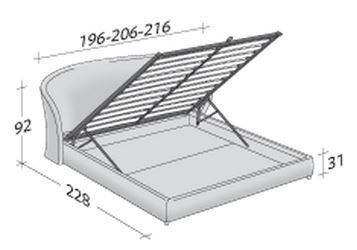 Размеры кровати Flou Celine с откидным основанием