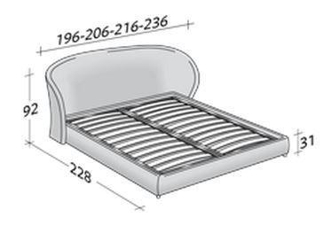 Размеры кровати Flou Celine с ортопедическим основанием