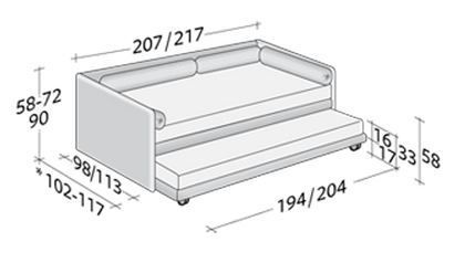 Размеры кровати Flou Duetto