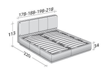 Размеры кровати Flou Ermes с ортопедическим основанием