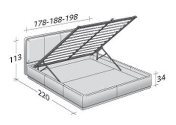 Размеры кровати Flou Ermes с откидным основанием