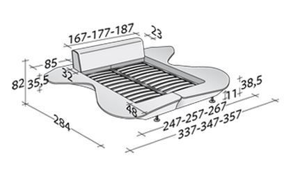 Размеры кровати Flou GrandPiano