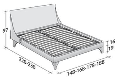 Размеры двуспальной кровати Flou Meridiana