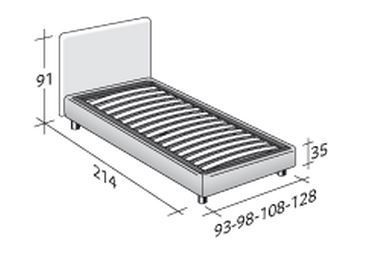 Размеры кровати Flou Notturno с ортопедическим основанием
