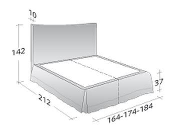 Размеры кровати Flou Plaza с основанием "комфорт"