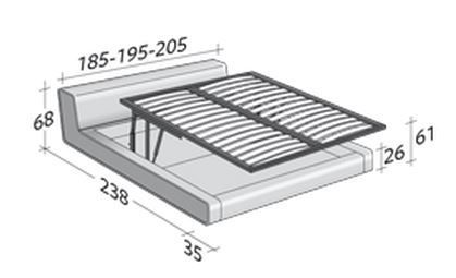 Размеры кровати Flou Sama c подъемным основанием