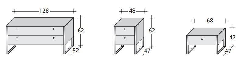 Размеры комодов Flou Brill