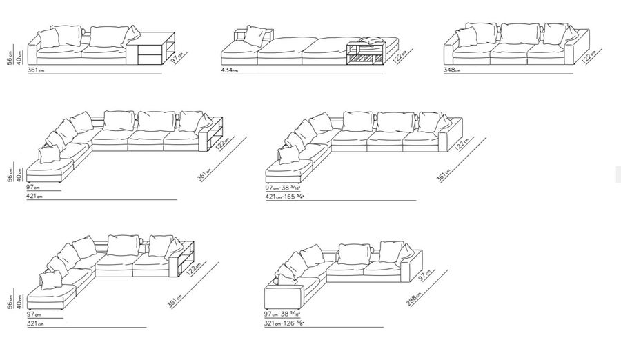 Угловой диван FlexForm Groundpiece