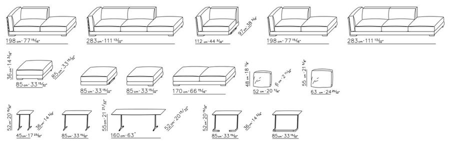 Модульный дизайнерский диван FlexForm Cestone