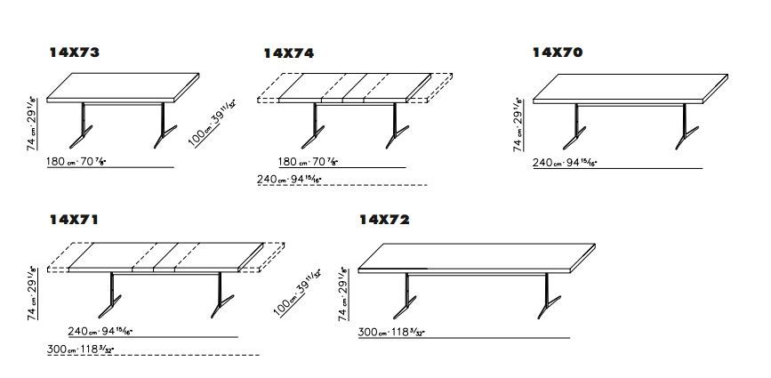 Обеденный стол FlexForm Fly 14X73(74)