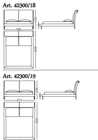 Кровать с мягким изголовьем Angelo Cappellini Iris