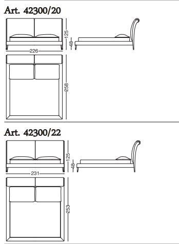Кровать с мягким изголовьем Angelo Cappellini Iris