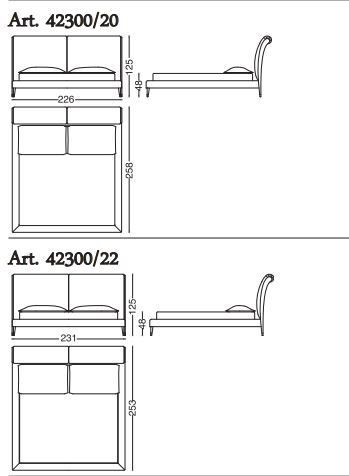 Кровать с мягким изголовьем Angelo Cappellini Iris