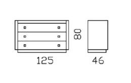 Габариты комода DV Home Envy  c 3 ящиками