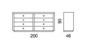Габариты комода DV Home Envy  c 8 ящиками