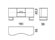 Габариты тумбы для ТВ DV Home Form prince