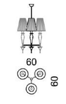 Габариты модели с тремя абажурами