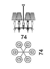 Габариты модель с шестью абажурами