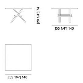 Квадратный стол Morelato Leonardo Art. 5710/R