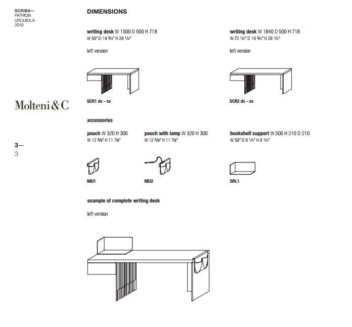 Письменный стол с деревянной отделкой и лаковым покрытием Molteni&C Scriba