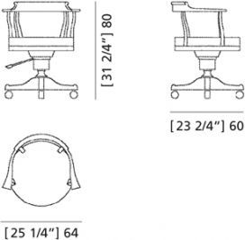 Дизайнерский стул Morelato Biedermeier Girevole con Ruote Art. 3883