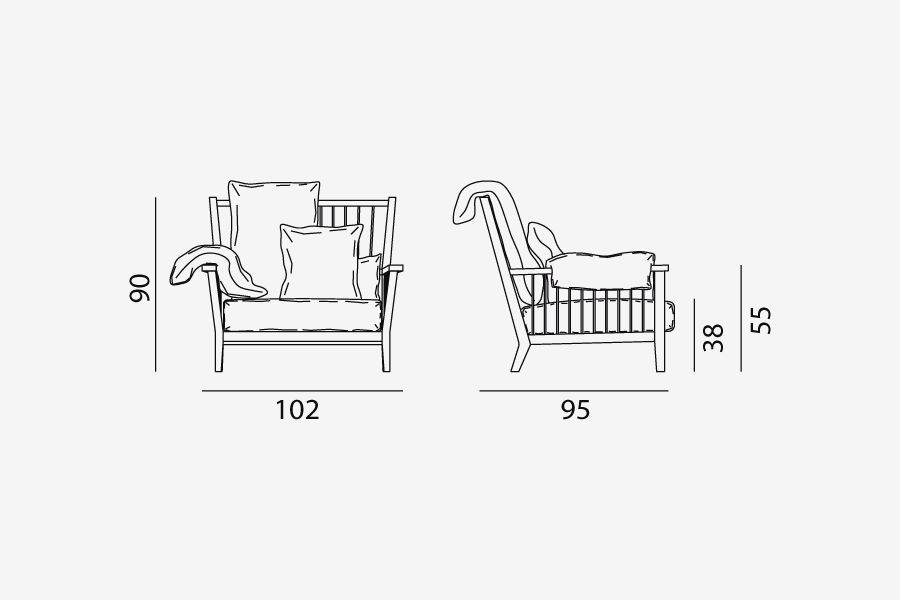 Дизайнерское кресло Gervasoni InOut 701