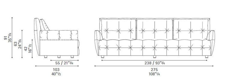 Кожаный диван Poltrona Frau Duvet