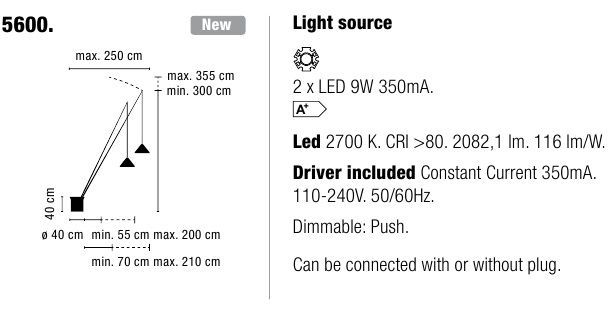 Напольный светильник Vibia North 5600