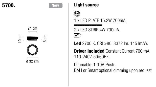 Настенный светильник Vibia Centric 5700