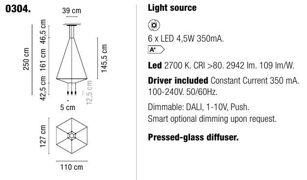 Дизайнерский светильник Vibia Wireflow 0304