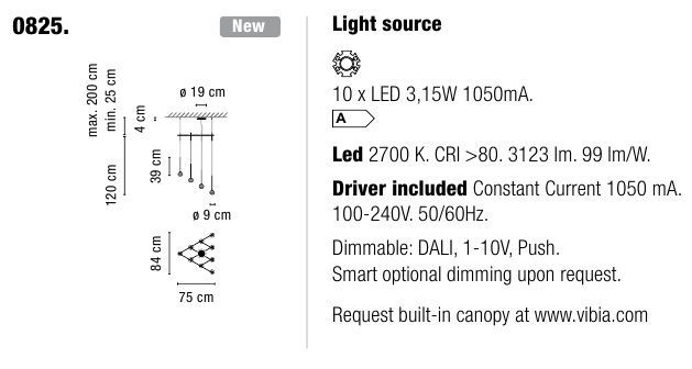 Подвесной светильник Vibia Algorithm 0825