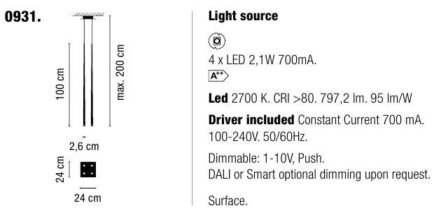 Современный светильник Vibia Slim 0931