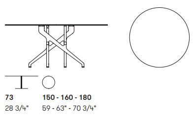 Стеклянный стол Potocco Torso 837/T4