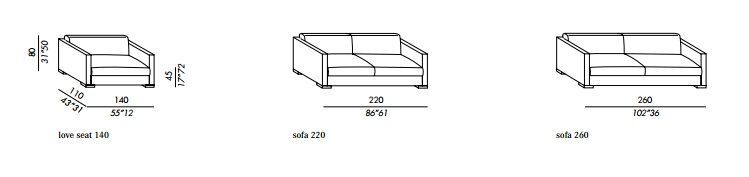 Двухместный диван Meridiani Belmon XL