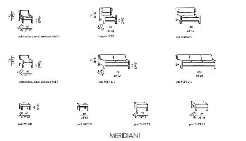 Современный пуф Meridiani Forrest wood