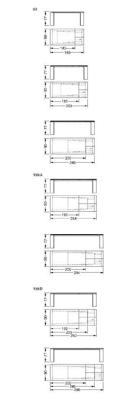 Дизайнерский стол Reflex & Angelo Slide 72 - 50 E 100