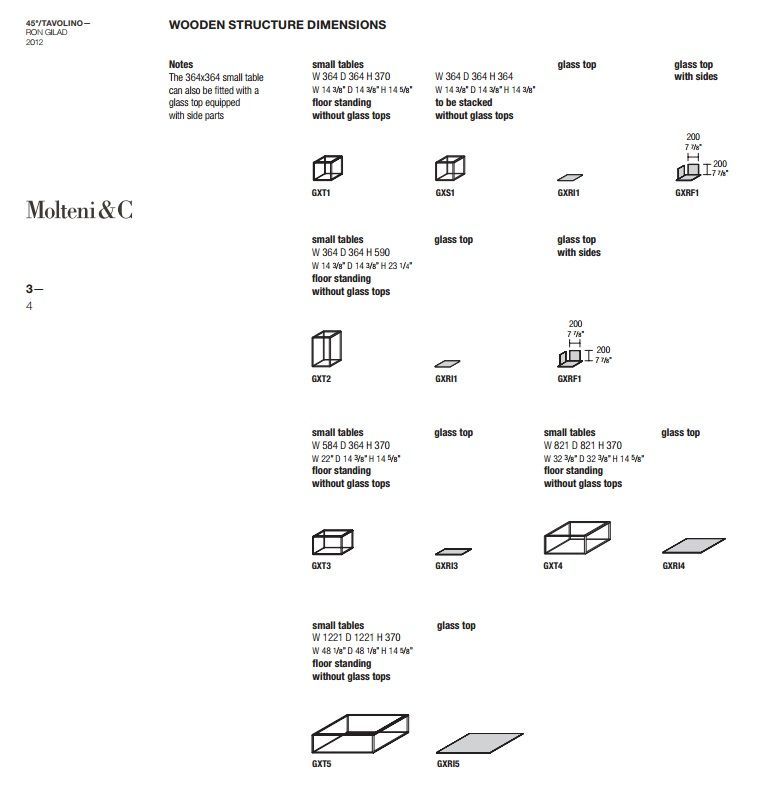 Дизайнерский стол Molteni&C 45° Tavolino