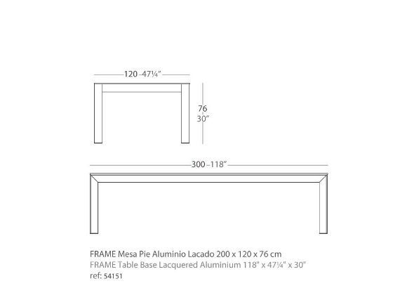 Дизайнерский стол Vondom Frame aluminium 54151