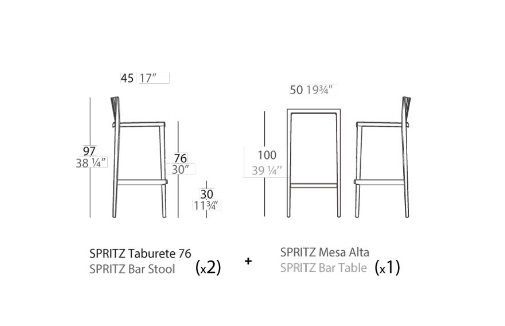 Дизайнерский стол Vondom Spritz 56021