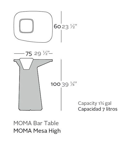 Барный стол Vondom Moma 45075R