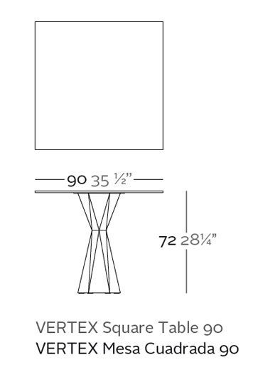 Квадратный стол Vondom Vertex 51018C