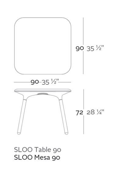 Квадратный стол Vondom Sloo 51026