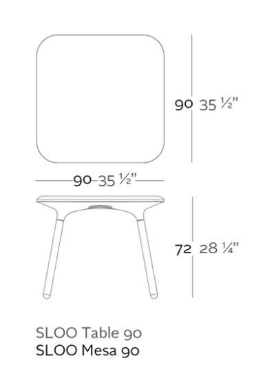 Квадратный стол Vondom Sloo 51028