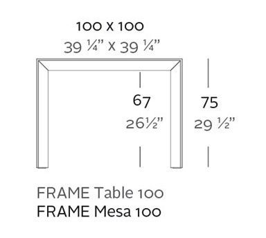 Квадратный стол Vondom Frame 54090