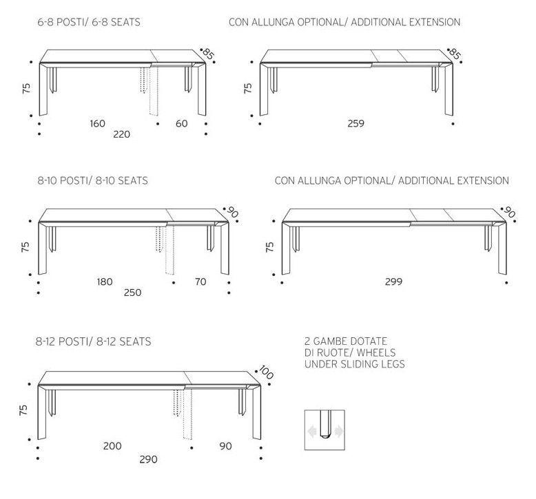 Прямоугольный стол Ozzio T200 Metro Legno