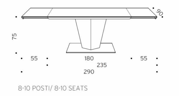 Обеденный стол Ozzio T250 Diamante