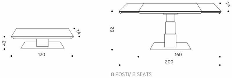 Придиванный стол Ozzio T105 E-motion